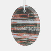 Etnische stamstrepen: tapijtontwerp. glas ornament (Voorkant links)