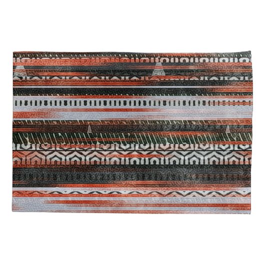 Etnische stamstrepen: tapijtontwerp. kussensloop (Achterkant)