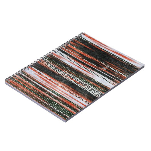 Etnische stamstrepen: tapijtontwerp. notitieboek (Linkerzijde)