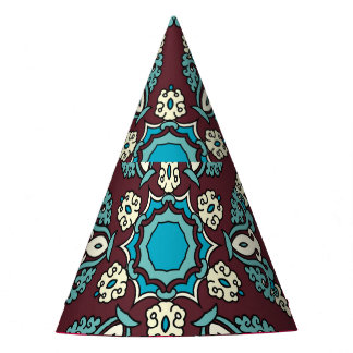 Etnische stijl, decoratieve naadloze textuur. feesthoedjes