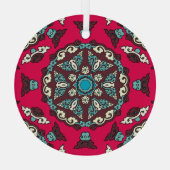 Etnische stijl, decoratieve naadloze textuur. glas ornament (Achterkant)