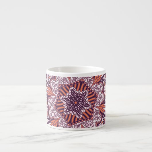 Etnische stijl, decoratieve textuur. espresso kop (Voorkant)