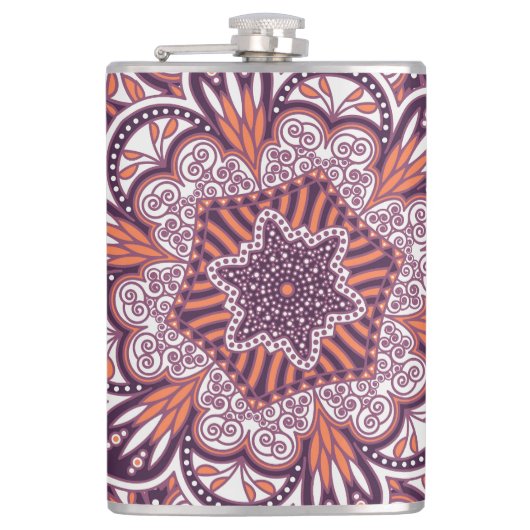 Etnische stijl,  decoratieve textuur. heupfles (Voorkant)