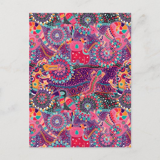 Etnische stijl Dierenpatroon 2 Briefkaart (Voorkant)