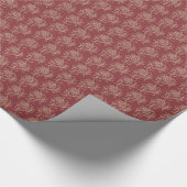 Etnische stijl Floral Mini-print Beige op maroon Cadeaupapier (Hoek)