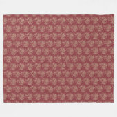 Etnische stijl Floral Mini-print Beige op maroon Fleece Deken (Voorkant (Horizontaal))