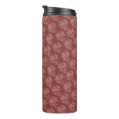 Etnische stijl Floral mini-print beige op maroon Thermosbeker (Geroteerd rechts)