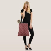 Etnische stijl Floral Mini-print Beige op maroon Tote Bag (Op model)