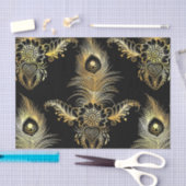 etnische stijl in peacock feather seamless pattern tissuepapier (Craft)