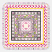 Etnische stijl vierkante sticker (Voorkant)