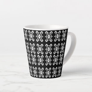 Etnische stijl Zwart-wit Kilim Patroon Latte Mok