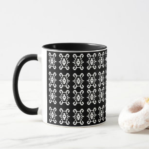 Etnische stijl Zwart-wit Kilim Patroon Mok
