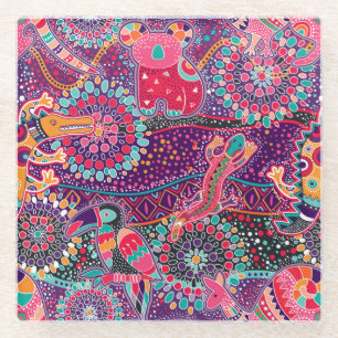 Etnische stijldieren glazen onderzetter