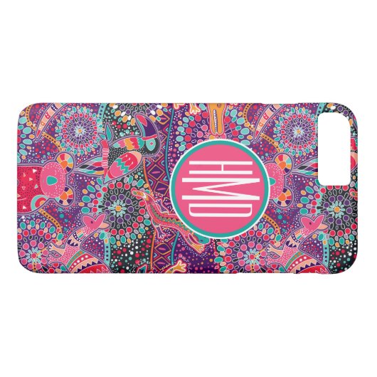 Etnische stijldieren | Monogram Case-Mate iPhone Case (Achterkant (Horizontaal))