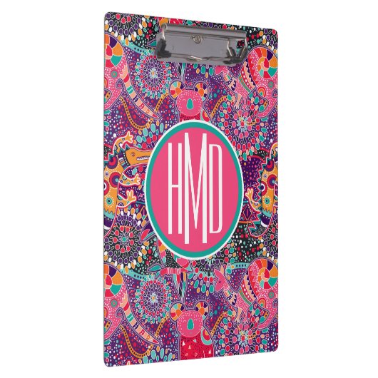 Etnische stijldieren | Monogram Klembord (Rechts)