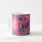 Etnische stijldieren | Monogram Koffiemok (Voorkant links)