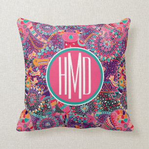 Etnische stijldieren Monogram Kussen