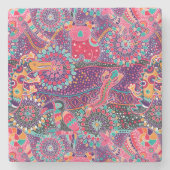 Etnische stijldieren stenen onderzetter (Voorkant)