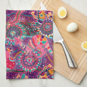 Etnische stijldieren theedoek (Quarter Fold)