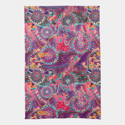 Etnische stijldieren theedoek (Verticaal)