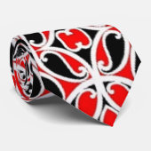 Etnische Stropdas Maori Red White Black Mannen (Opgerold)