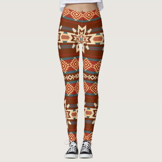 Etnische textielsterren: Abstract patroon. Leggings (Voorkant)
