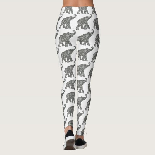 Etnische Tribal Aztec Olifantspatroon Leggings (Achterkant)