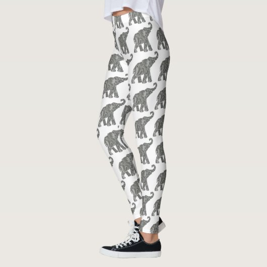 Etnische Tribal Aztec Olifantspatroon Leggings (Links)
