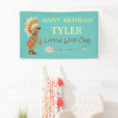 Etnische Tribal Boy Headdress Indiaanse Pijl Spandoek (Insitu)