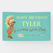 Etnische Tribal Boy Headdress Indiaanse Pijl Spandoek (Horizontaal)