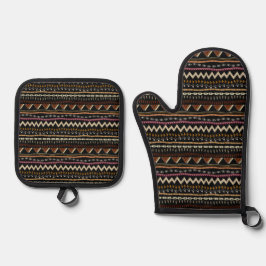 Etnische Tribal Print Oven Mitt & Pot Houder Set