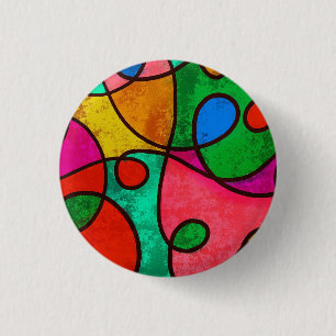 Etnische tribale Afrikaanse Multicolored Abstracte Ronde Button 3,2 Cm