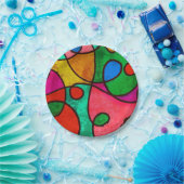 Etnische tribale Afrikaanse veelkleurige papieren Papieren Bordje (Feest)