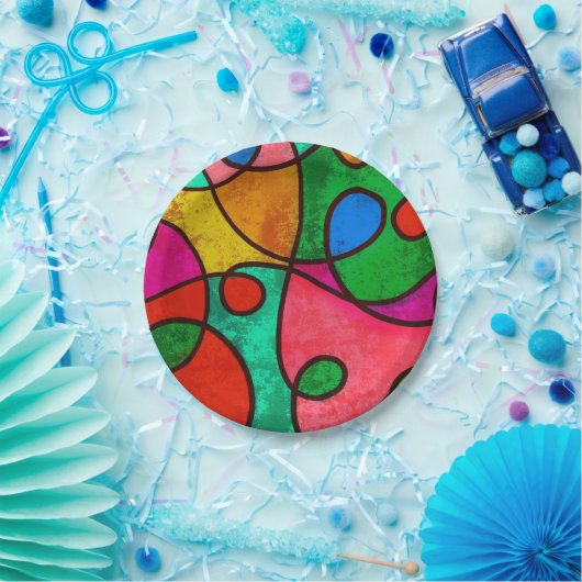 Etnische tribale Afrikaanse veelkleurige papieren  Papieren Bordje (Feest)