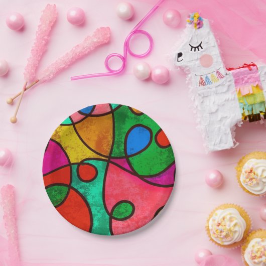 Etnische tribale Afrikaanse veelkleurige papieren  Papieren Bordje (Feest)