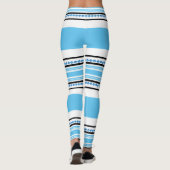 Etnische tribale blauwhipster leggings (Achterkant)