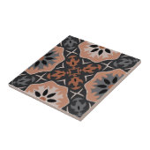 Etnische tribale boho lichte grijze koffie en koff tegeltje (Zijkant)