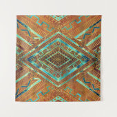 Etnische tribale Boho Pattern verbrandde sinaasapp Wandkleed (Voorkant)