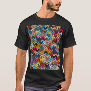 Etnische tribale geborduurde geometrische t-shirt