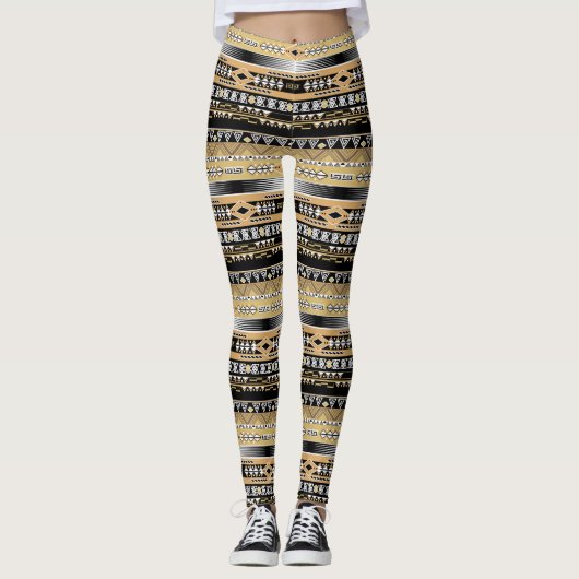 Etnische, tribale, ornament leggings (Voorkant)