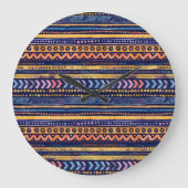 Etnische tribale Waterverf donker patroon Grote Klok (Voorkant)