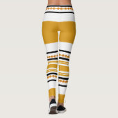 Etnische tribale zwarte mosterd leggings (Achterkant)