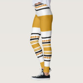 Etnische tribale zwarte mosterd leggings (Links)