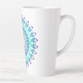 Etnische Turquoise Mandala, Monogram. Latte Mok (Rechts)
