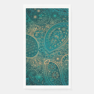 Etnische turquoise Paper Napkin Servet
