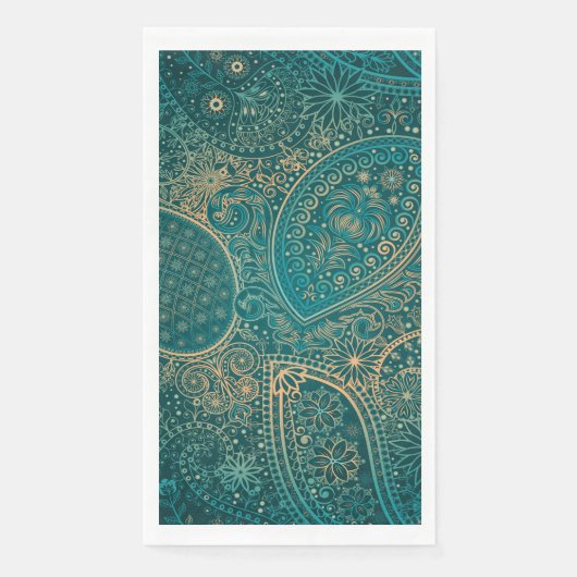 Etnische turquoise Paper Napkin Servet (Voorkant)