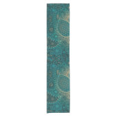 Etnische turquoise Table Runner Korte Tafelloper (Voorkant)
