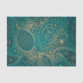 Etnische turquoise-weefselpapier tissuepapier (Voorkant)