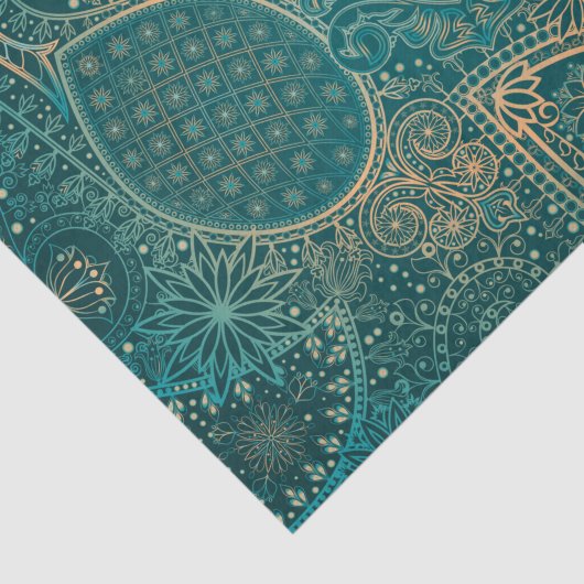 Etnische turquoise-weefselpapier tissuepapier (Detail)