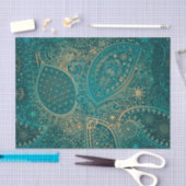 Etnische turquoise-weefselpapier tissuepapier (Craft)